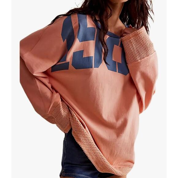 We The Free Tops - Free People We The Free Courtside long-sleeve oversized tee. Womens M